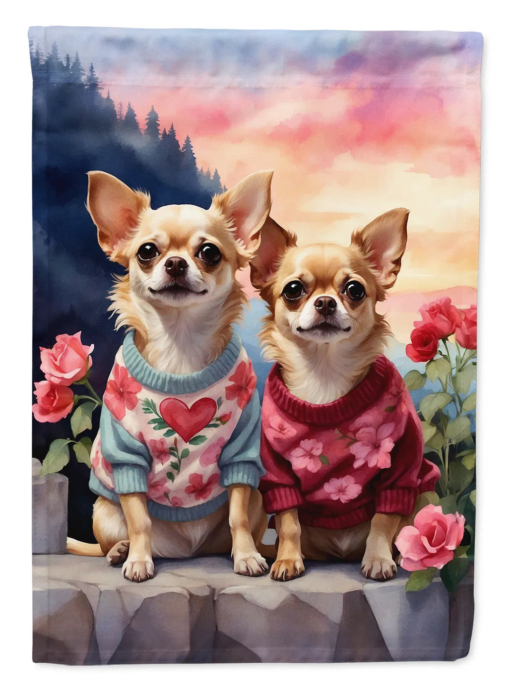 Chihuahua Two Hearts Garden Flag Mailbox Flag Decorative Yard Flag Banner - Image 5