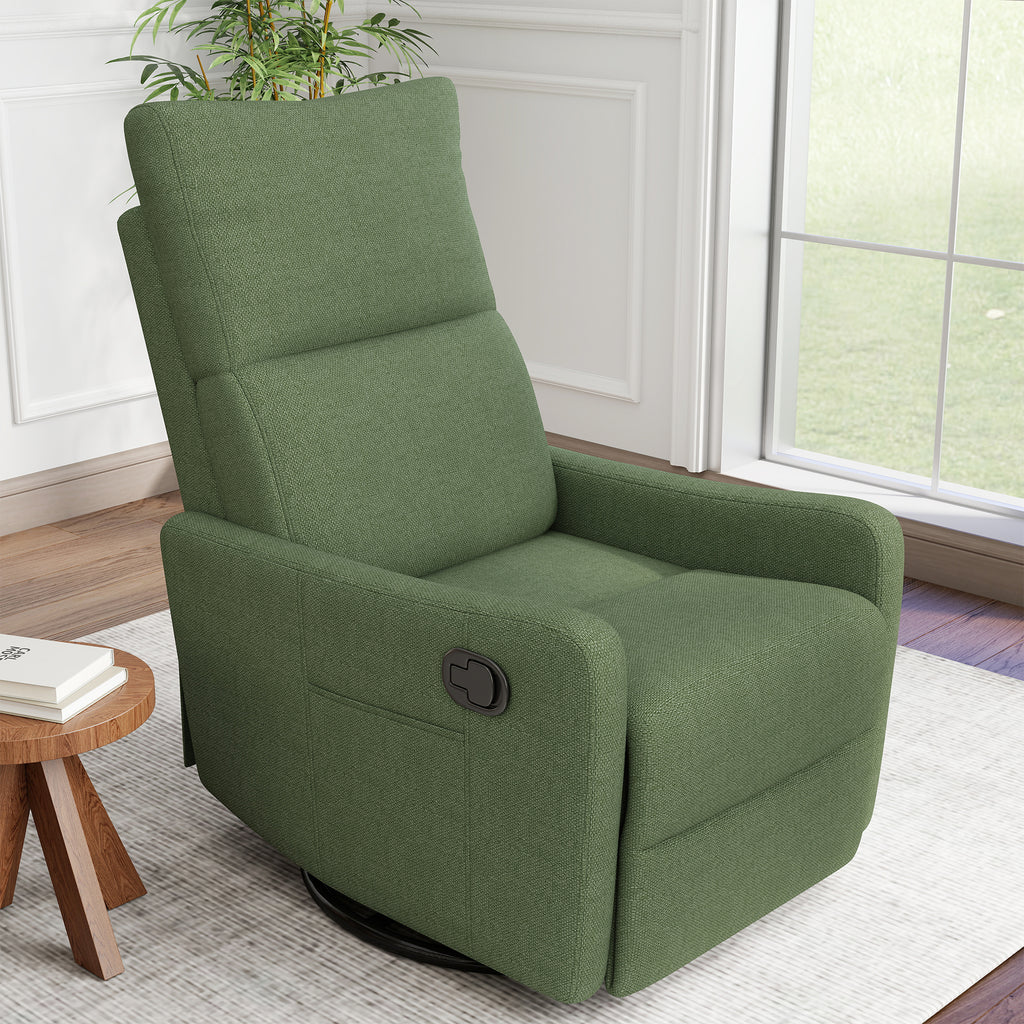 Manual Swivel Recliner Chair 360° Swivel Rocker Chair for Adults Small - Image 4
