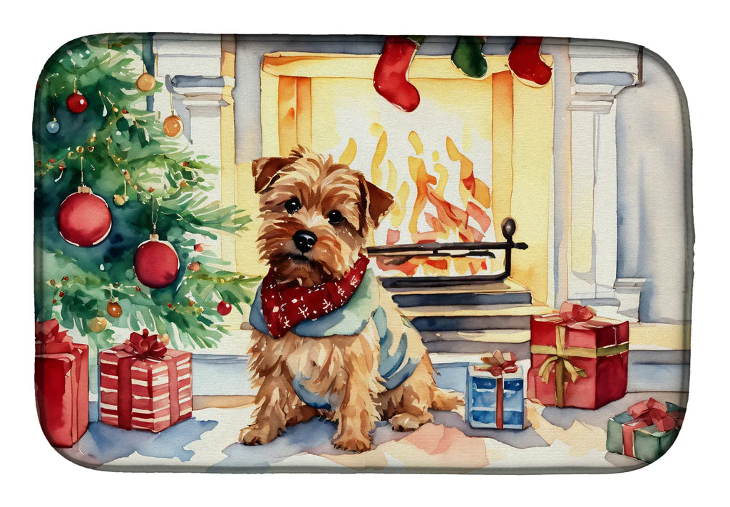 Norfolk Terrier Cozy Christmas Dish Drying Mat Absorbent Dish Drying Mat Pad - Image 2
