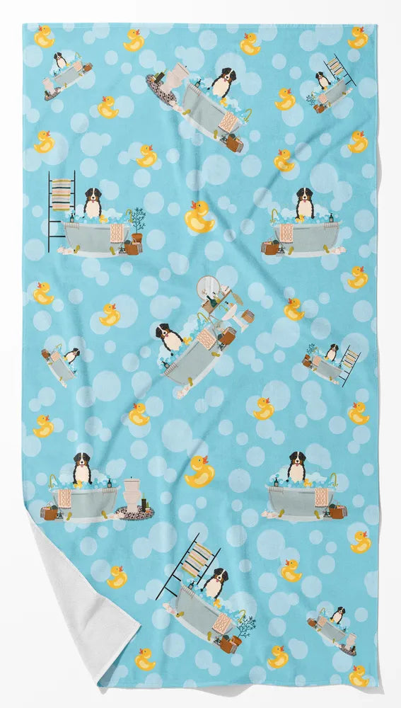 Bernese Mountain Dog In Bathtub Bath Towel Large Oversized Plush Fitness Body - Image 8