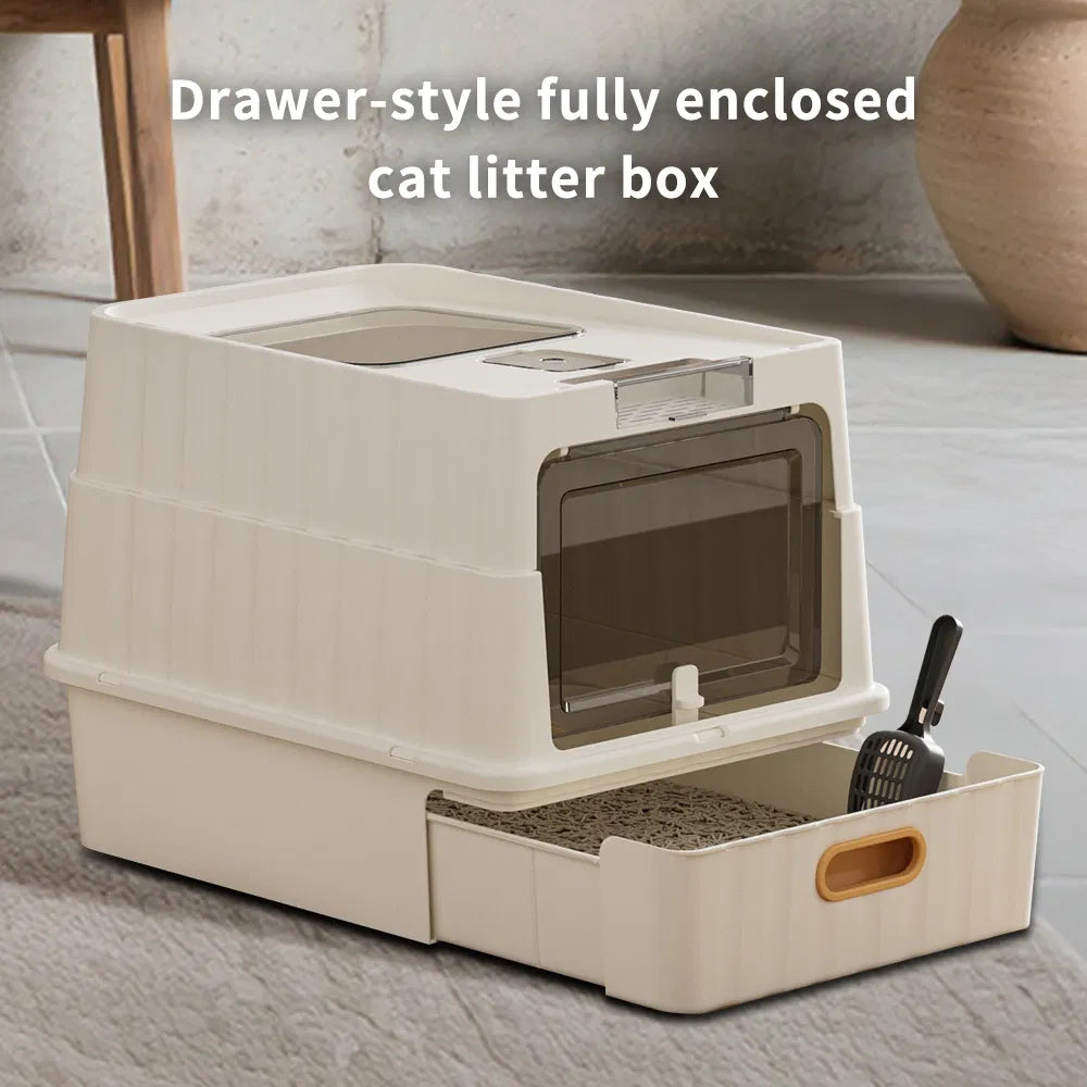 Simple Drawer Style White Cat Litter Box Humanized Design Does Not Occupy - Image 3