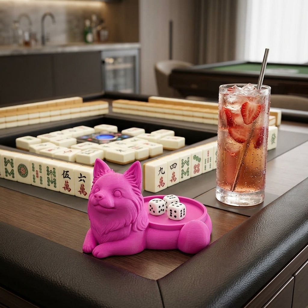 3D Printed Dog Mahjong Dice Tray Cute Dog Dice Holder For Mahjong Game Night - Image 2
