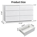 Handle Free 6 Drawer Storage Cabinet Chest of Drawers with USB Powered RGB LED