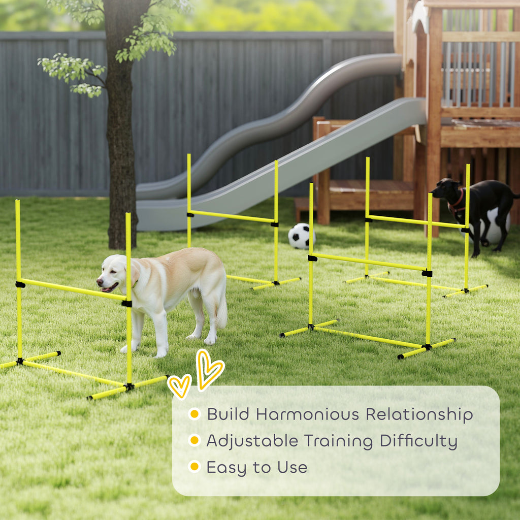 4 Piece Dog Agility Set with Adjustable Height Jump Bars Carry Bag Displacing - Image 5