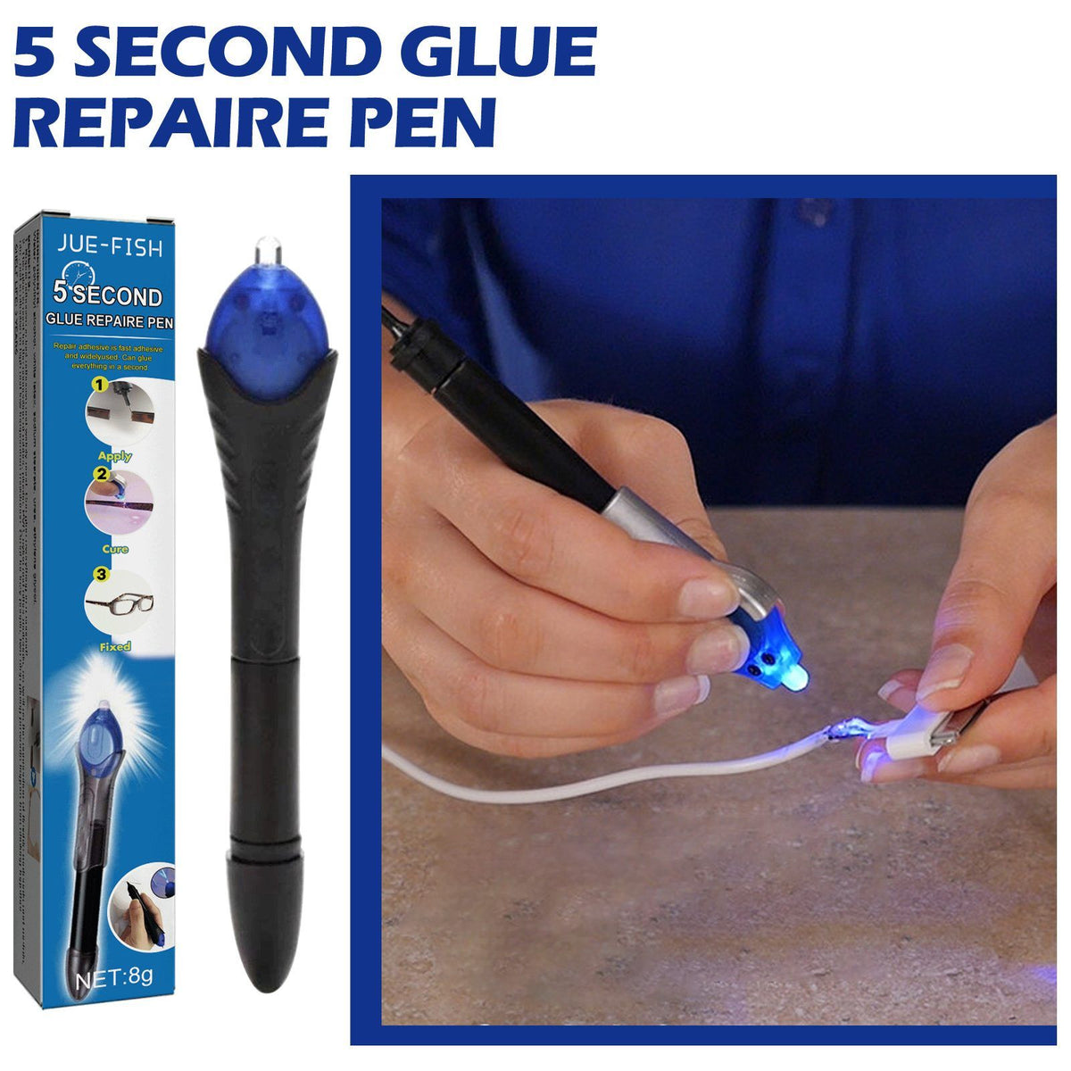 JUE FISH Quick Repair Adhesive Pen 8 g / 1 Pack - Image 2