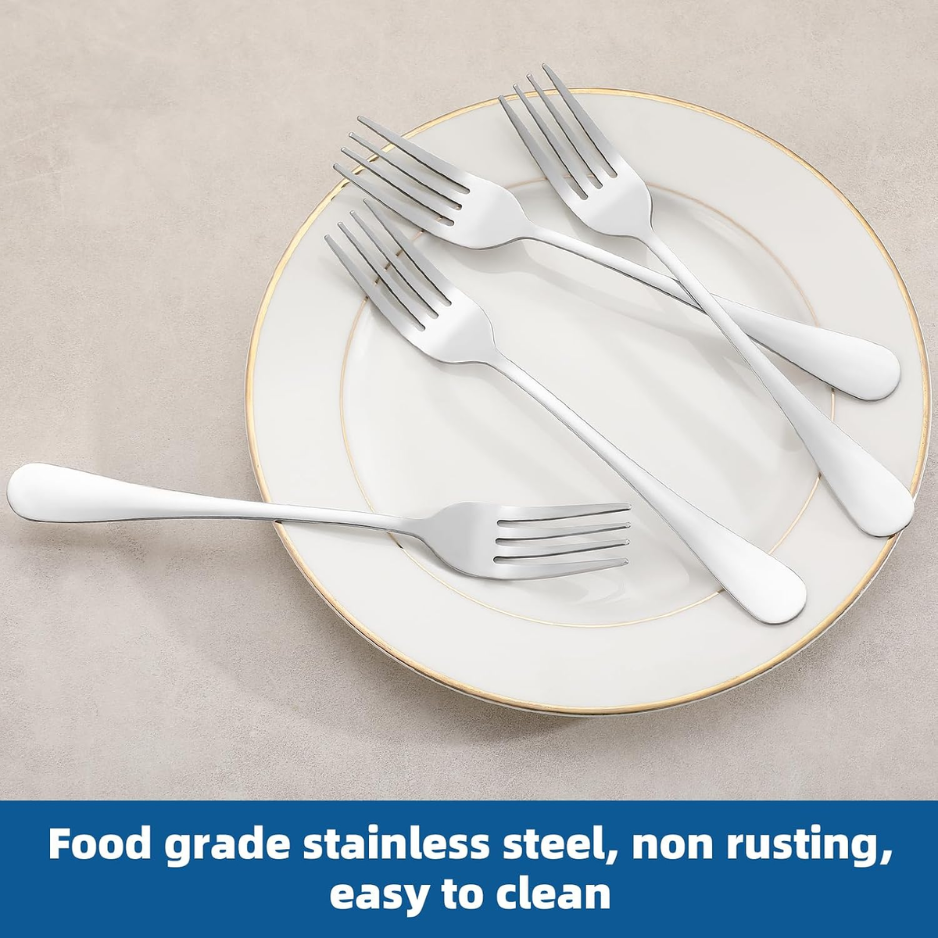 12 Piece Stainless Steel Dinner Forks Set Mirror Polished Silverware For Home - Image 3