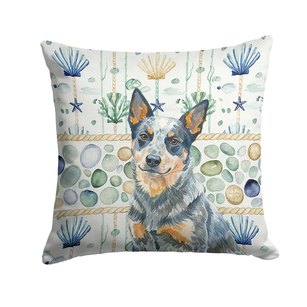 Blue Heeler Australian Cattle Dog Coastal Sea Glass Throw Pillow Decorative - Image 8
