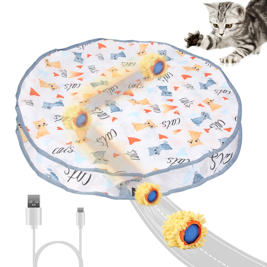 1Pc Cat Toys Ball Fast Rolling In Pouch Rechargeable Motion Activated - Image 3