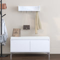 White Entryway Shelf And Shoe Storage Bench
