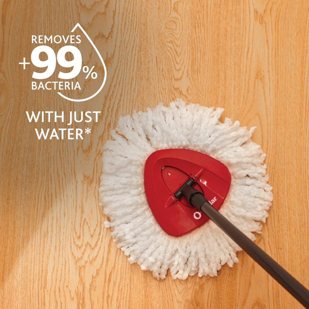 Easywring Microfiber Spin Mop Bucket Floor Cleaning System Red Gray Standard - Image 7
