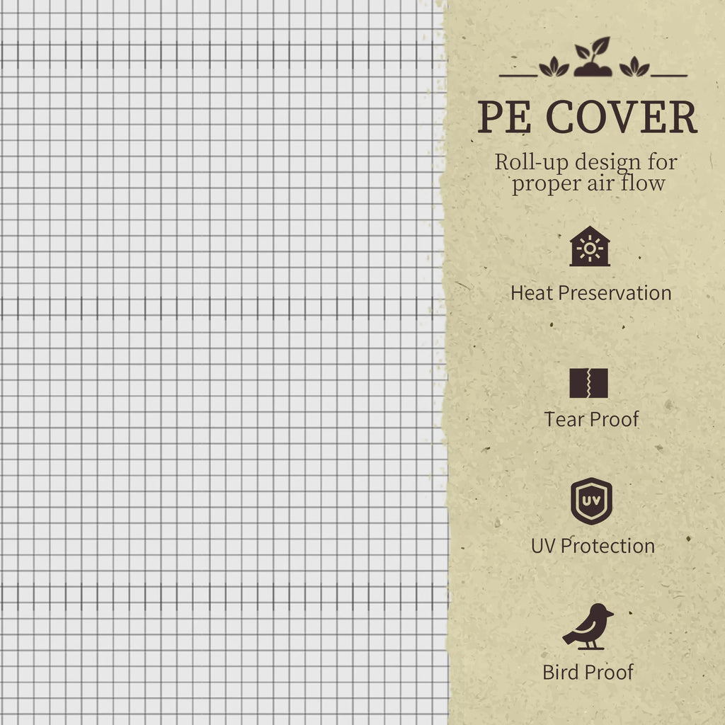 Raised Garden Bed with PE Greenhouse Cover Outdoor Elevated Wood Planter Box - Image 3