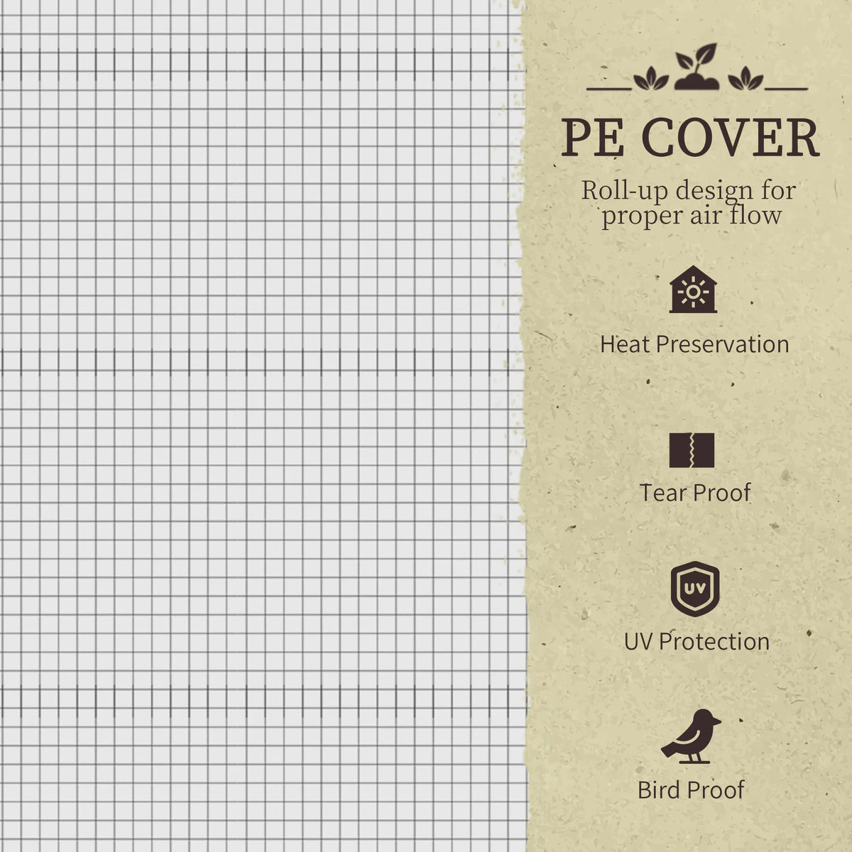 Raised Garden Bed with PE Greenhouse Cover Outdoor Elevated Wood Planter Box - Image 3