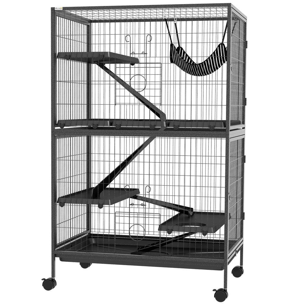 5 Tier Rolling Small Animal Cage Deluxe Guinea Pig Cage Ferret Cage for Mink