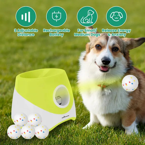 Automatic Dog Ball Launcher Rechargeable Interactive Pet Ball Thrower For Small - Image 5