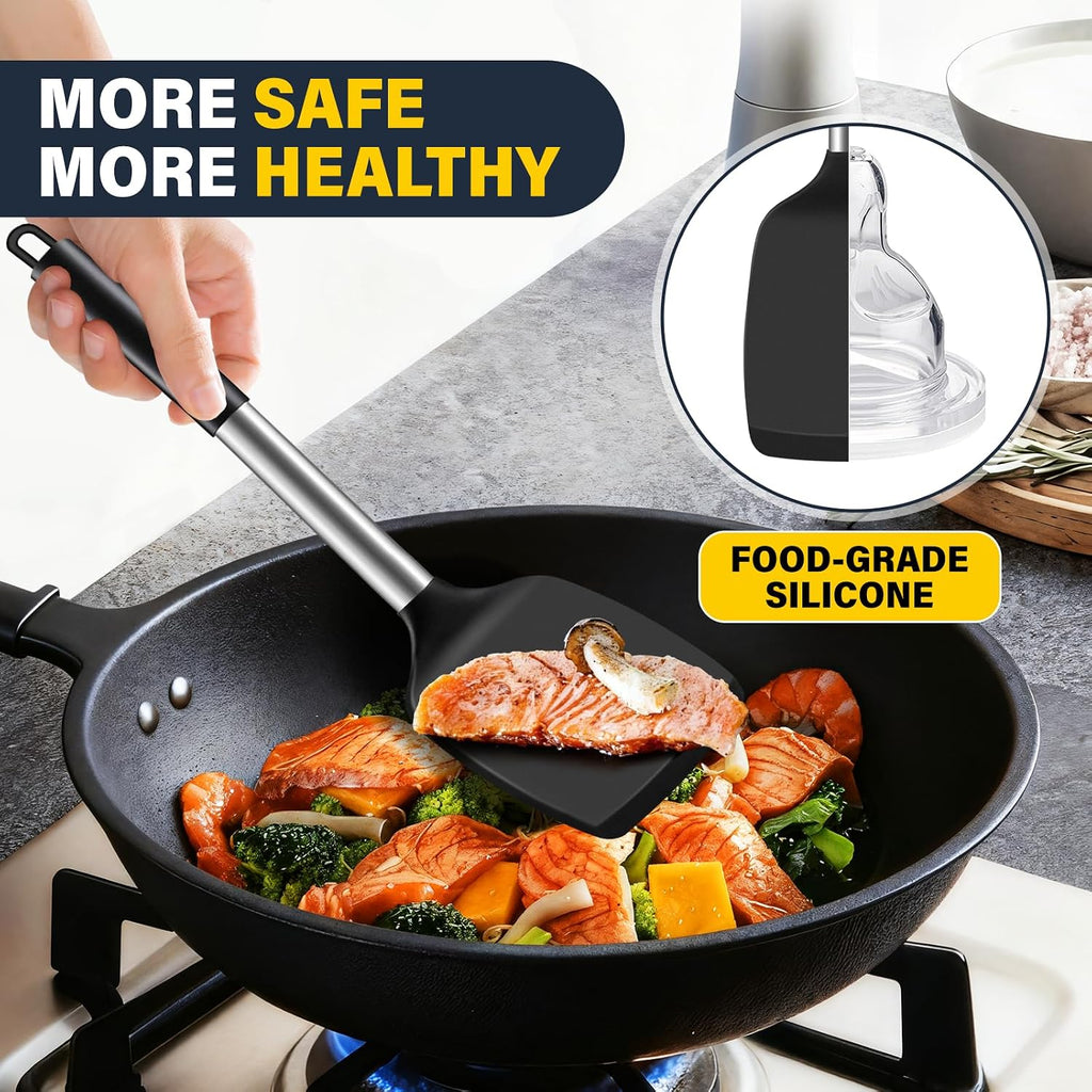 pack silicone spatula set solid dimensions and features