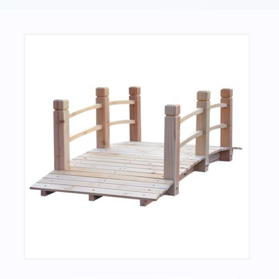 5 Ft Wooden Garden Bridge Footbridge - Image 3