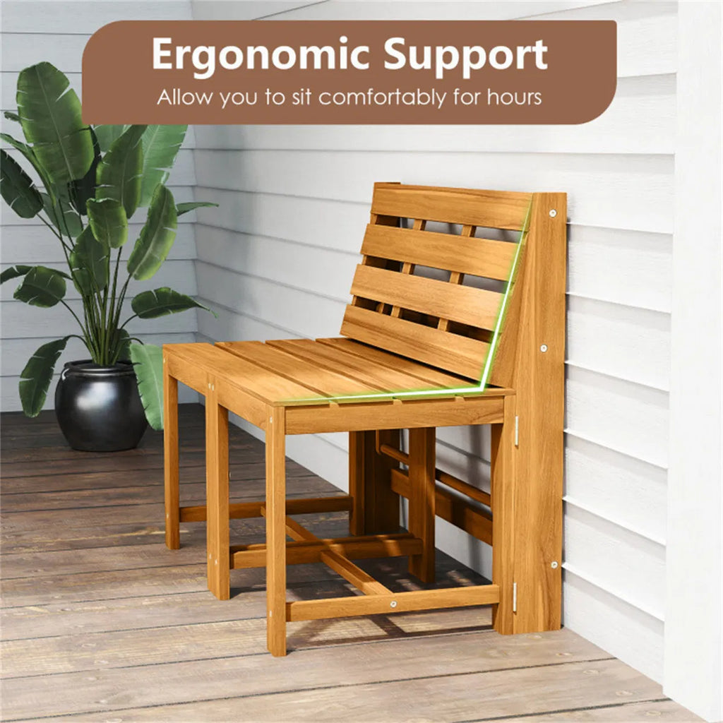 In Convertible Outdoor Acacia Wood Furniture Natural Loveseat Table Chairs
