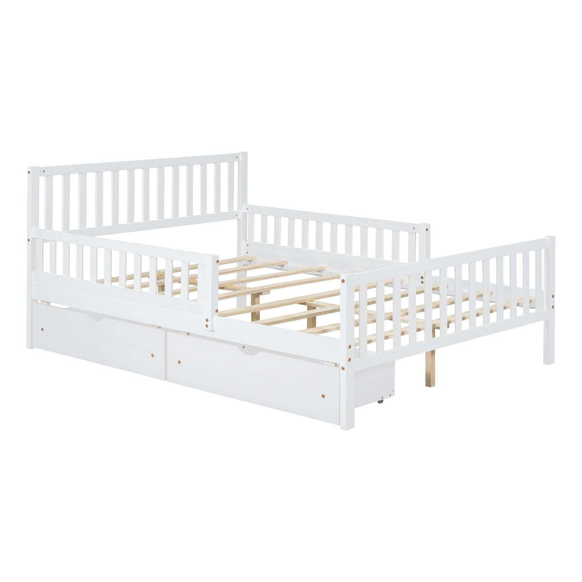 Full-Size Wood Platform Bed with Two Storage Drawers