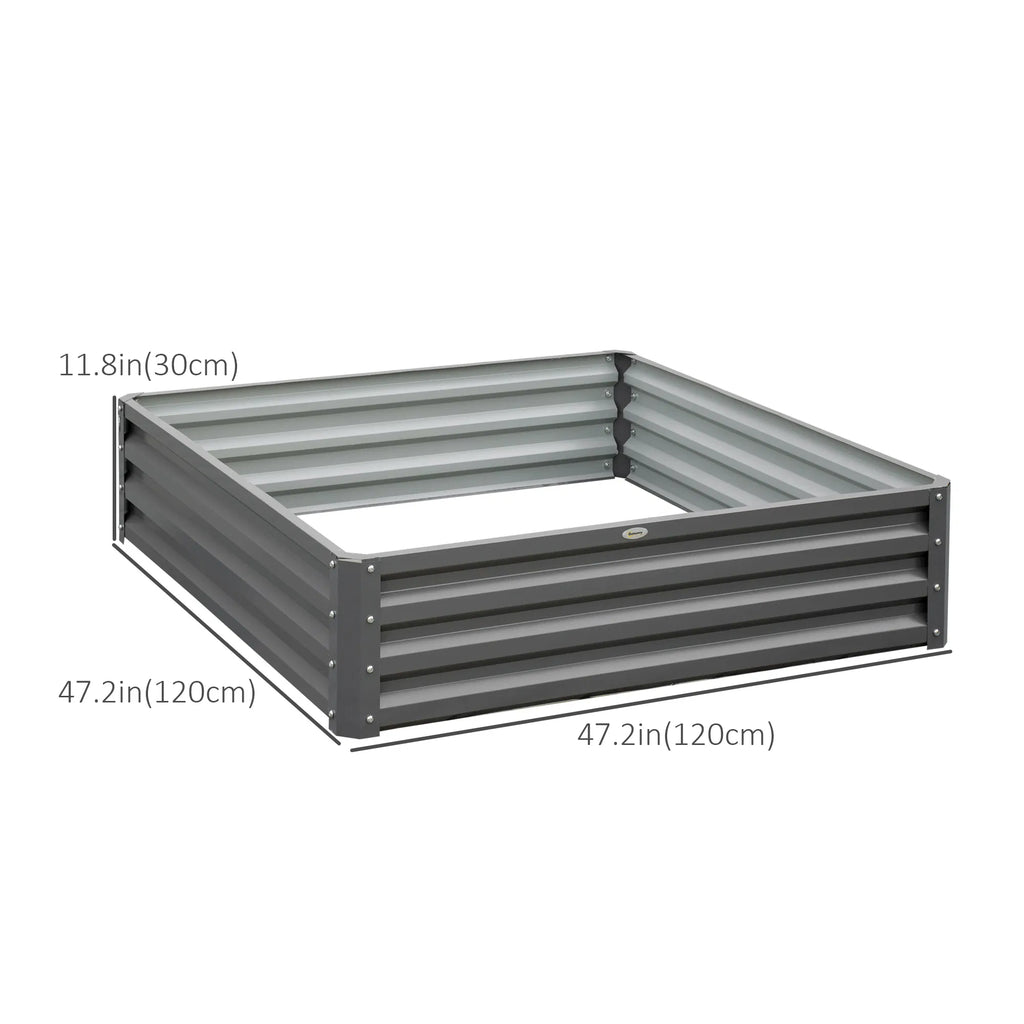 4' x 4' x 1' Raised Garden Bed Galvanized Steel Planter Box for Vegetables - Image 3