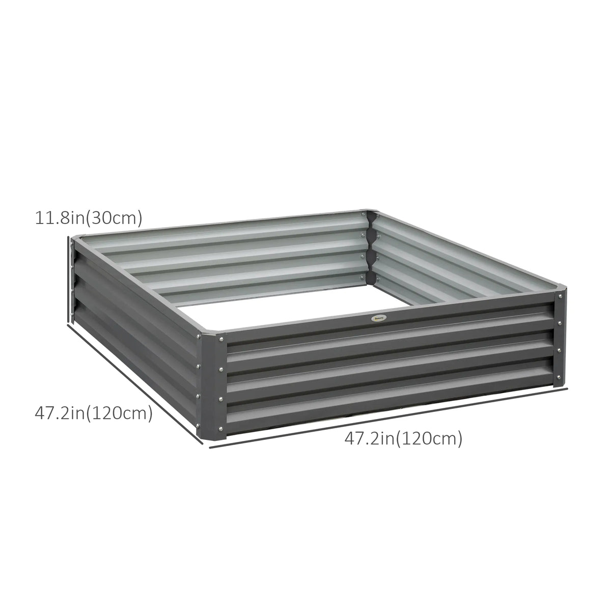 4' x 4' x 1' Raised Garden Bed Galvanized Steel Planter Box for Vegetables - Image 3