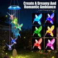 1Pc Solar Butterfly Wind Chime With Aluminum Tubes 7 Color Changing Wind Chime