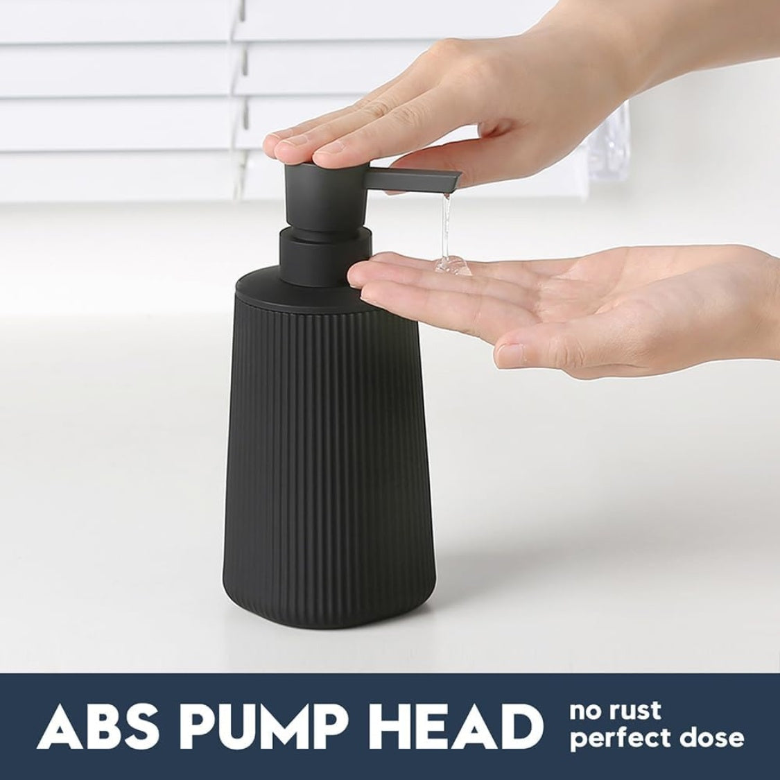 small soap dispenser for bathroom in use lifestyle
