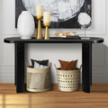 60-Inch Black Curved Entryway Console Table