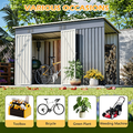 10'x4' Outdoor Metal Storage Shed For Garden Tools Lockable Door With Floor Frame