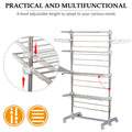 Garment Drying Rack Stainless Steel Folding Clothes Hanging Rack with Side