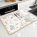 patterned kitchen dish drying mat