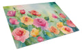 NEW Roses In Watercolor Glass Cutting Board Decorative Tempered Kitchen - Image 6