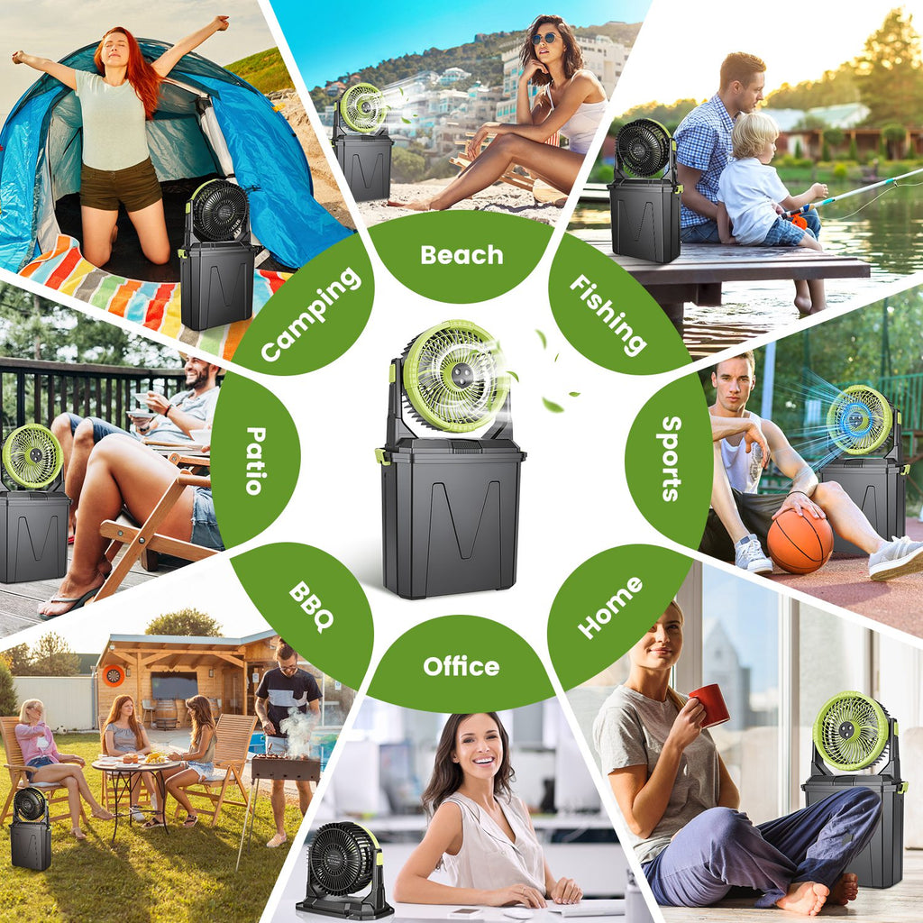 1Pc 5 In 1 20000mAh 10L Bucket Portable Misting Fan Indoor Outdoor Rechargeable - Image 5