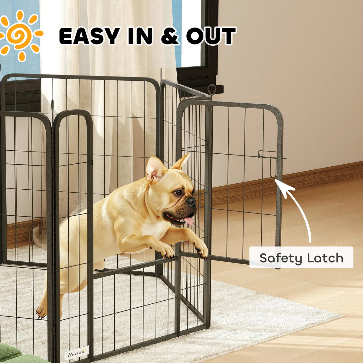 31.5" Dog Playpen Indoor Outdoor Portable Foldable 8 Panels Pet Playpen with - Image 5