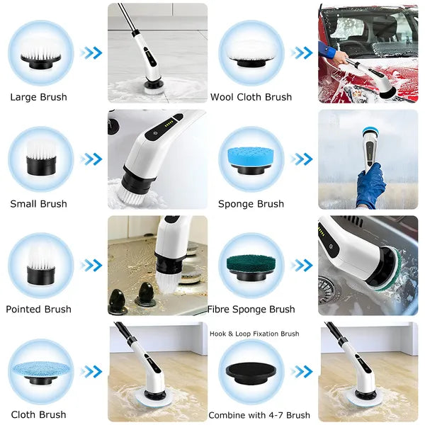 electric spin scrubber cordless cleaning detail and structure