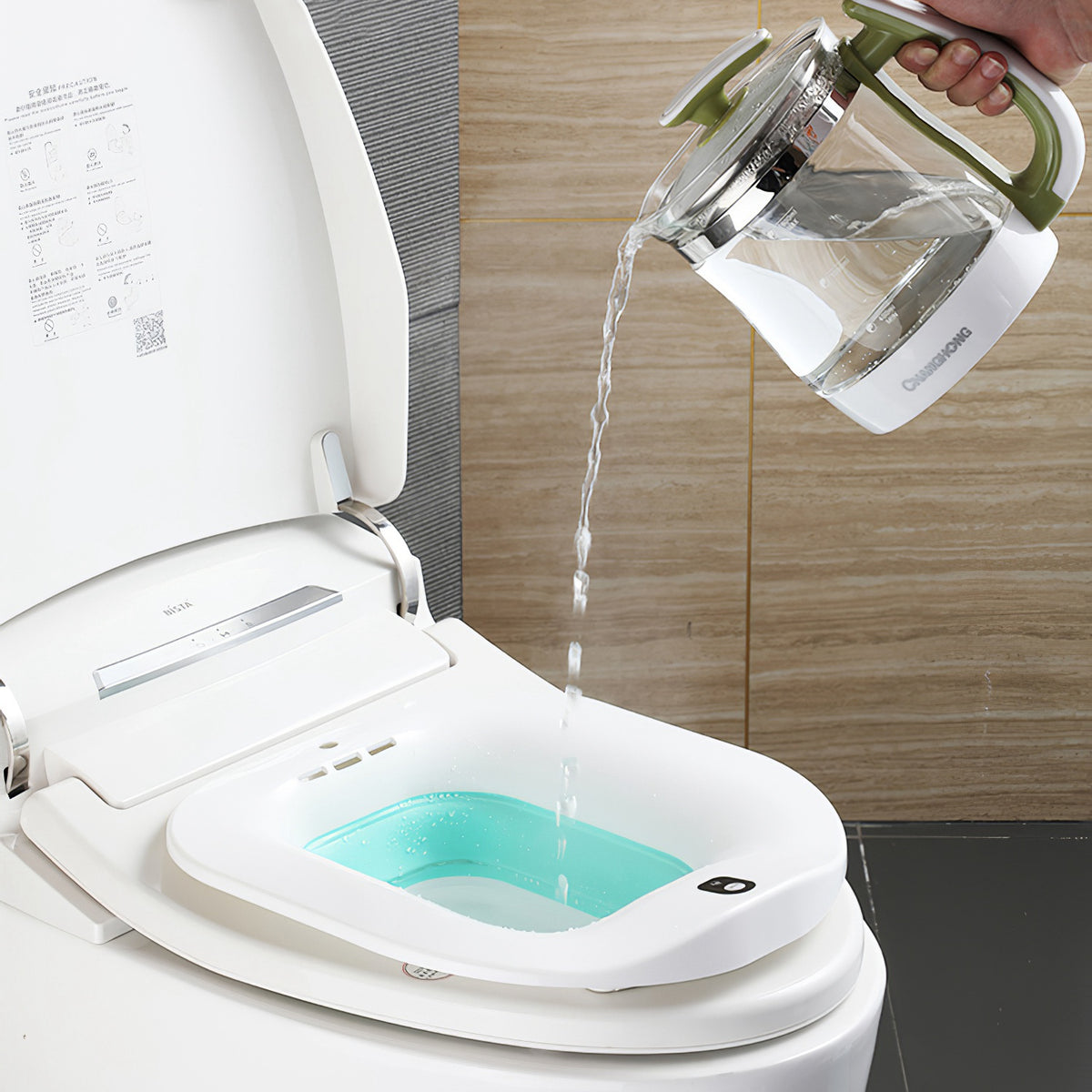 1Pc Foldable Postpartum Care Basin Sitz Toilet Seat Bidet Basin Battery Powered - Image 4