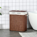 Bamboo Laundry Basket With Lid And String Handles Collapsible Laundry Hamper
