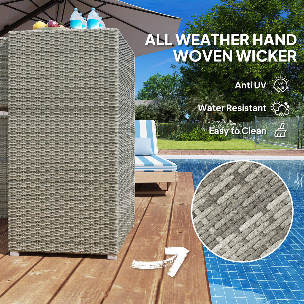 Outdoor Towel Rack For Pool W Drawer & Cabinet Gray - Image 3