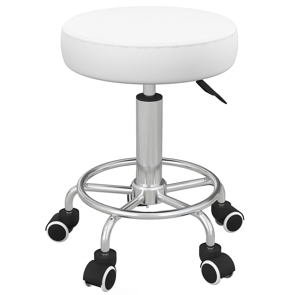 Vinsetto Salon Stool with Adjustable Height PU Leather Barber Rolling Massage