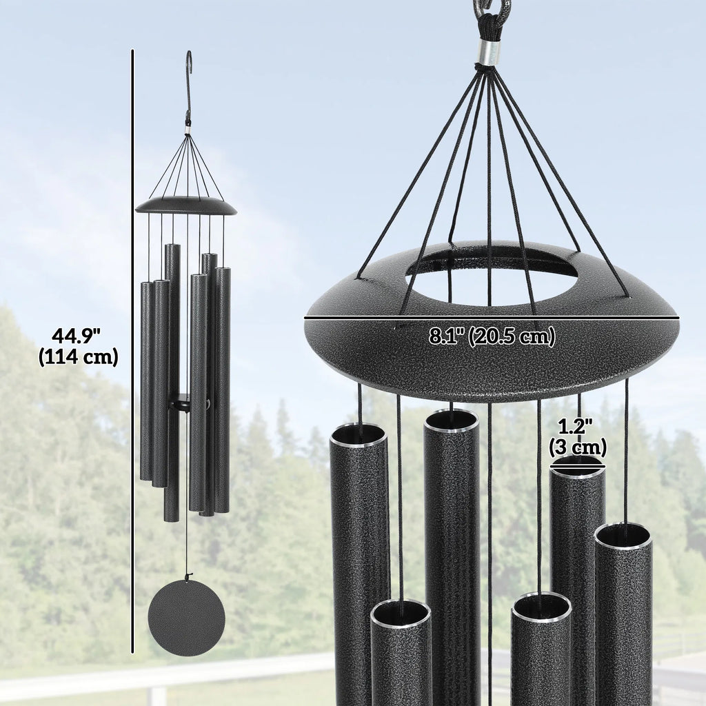 45" Wind Chimes Outdoor Deep Tone Wind Chime with 6 Aluminum Tubes and Hook for - Image 5