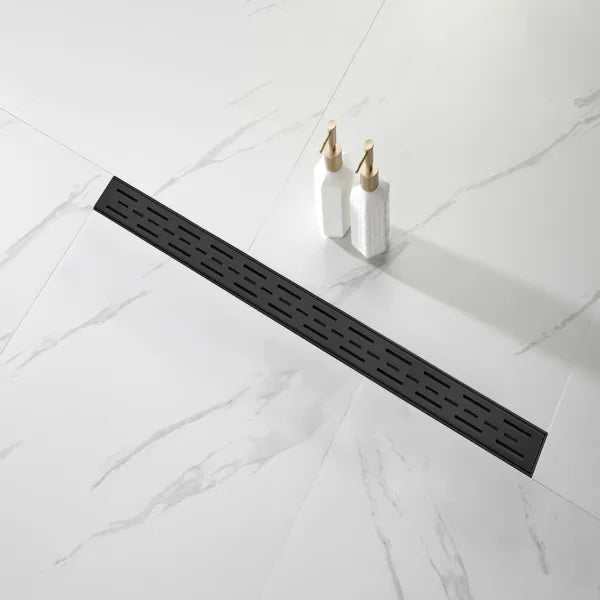 36 Inch Linear Shower Drain with Removable Brick Patterned Grate Cover 304 - Image 5