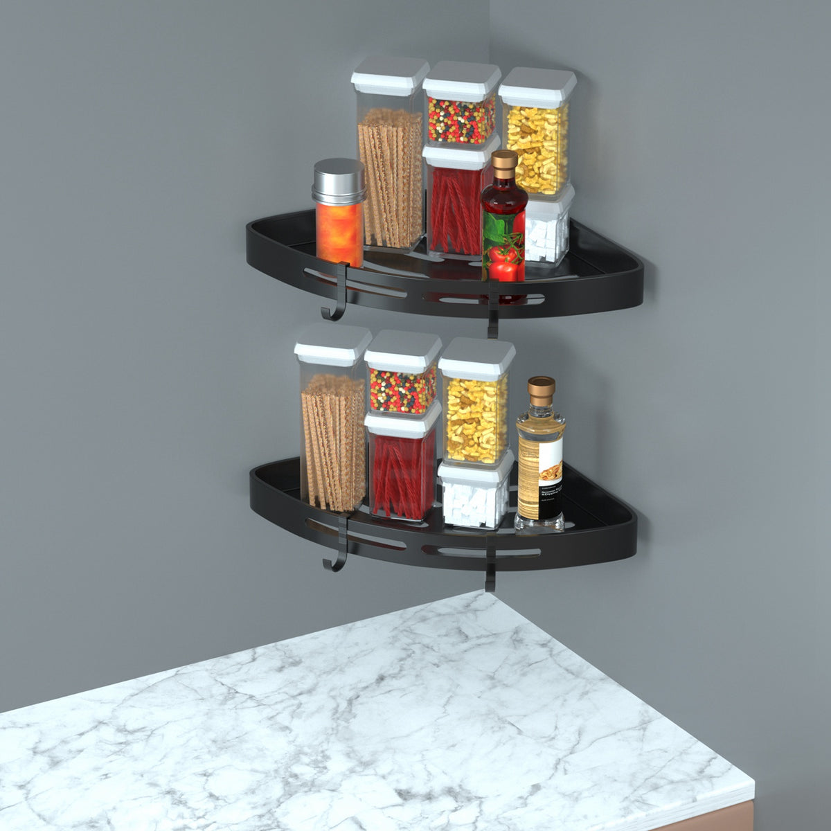 2pcs corner shower caddy shelf dimensions and features