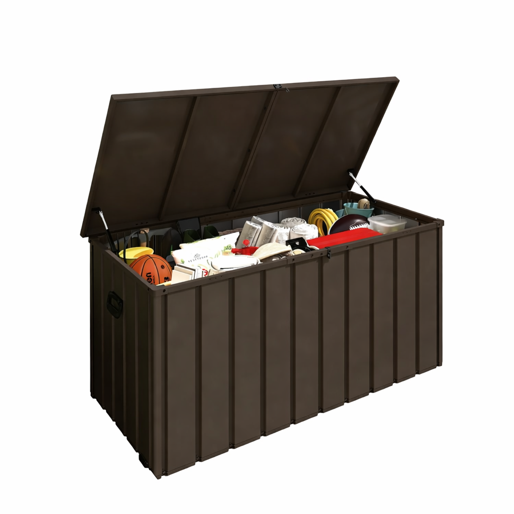 200-gallon galvanized metal outdoor deck box product view 1