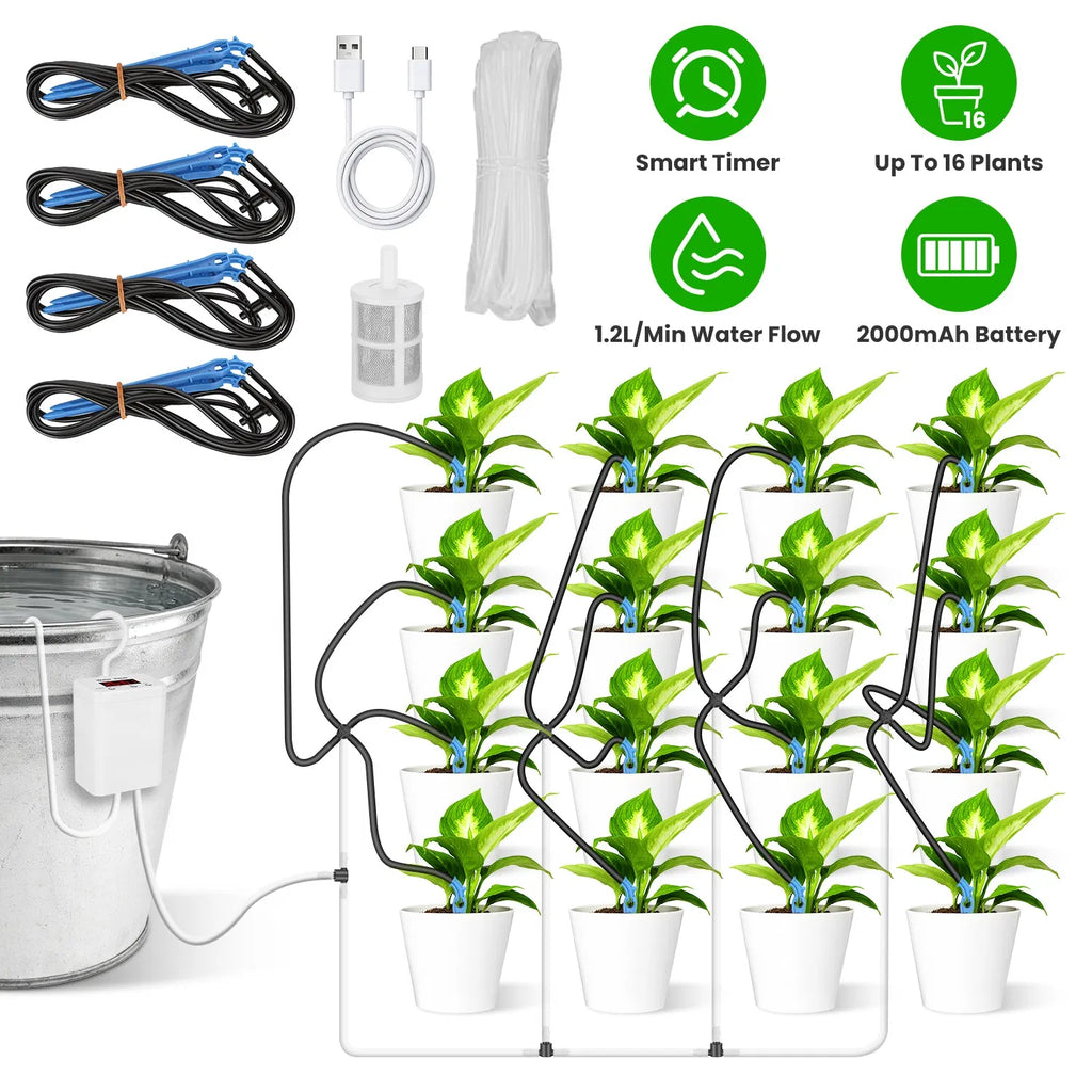 Smart Auto Plant Watering Device Low Noise 4W Efficient Drip Irrigation Kit