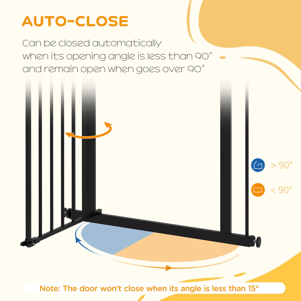 30 Inch Tall Pet Gate with Door Dog Gate and Barrier Indoor for Stairs - Image 4