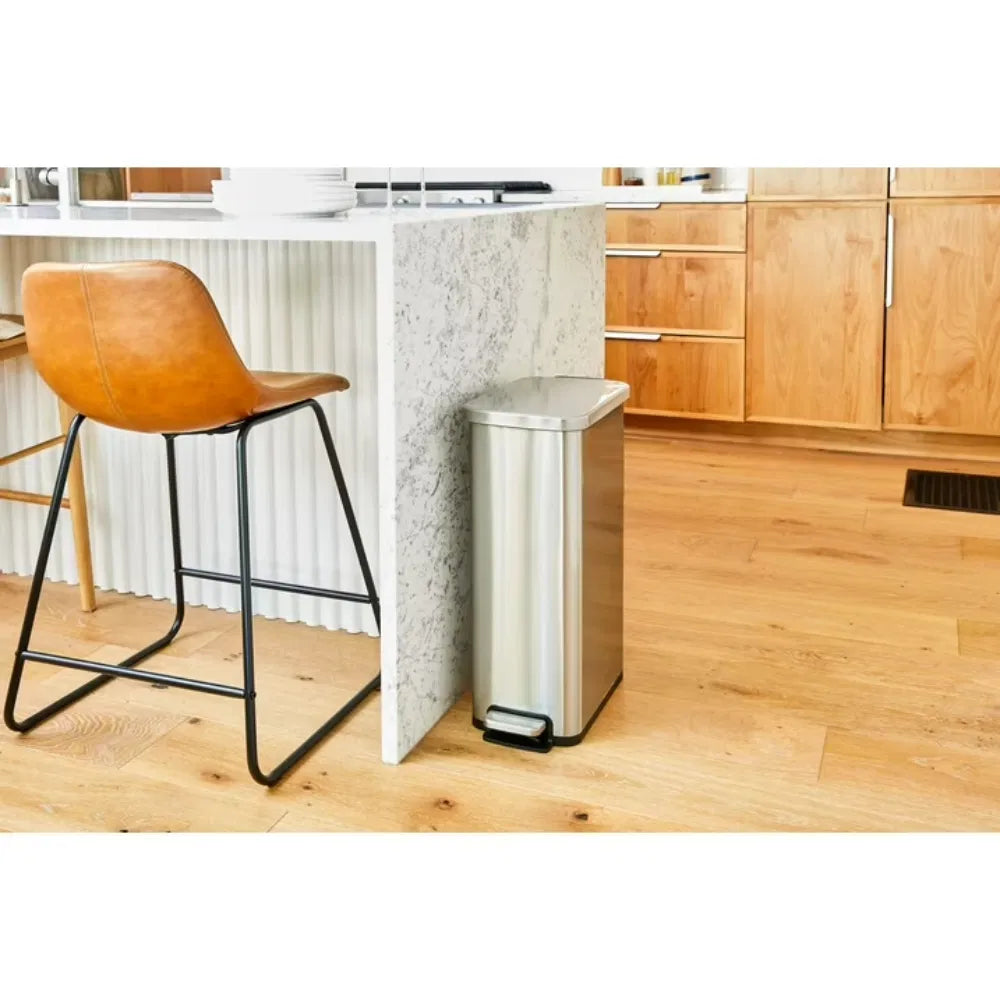 Trash Can 7.9 Gallon Stainless Steel Slim Step Garbage Bin with Soft Close - Image 3
