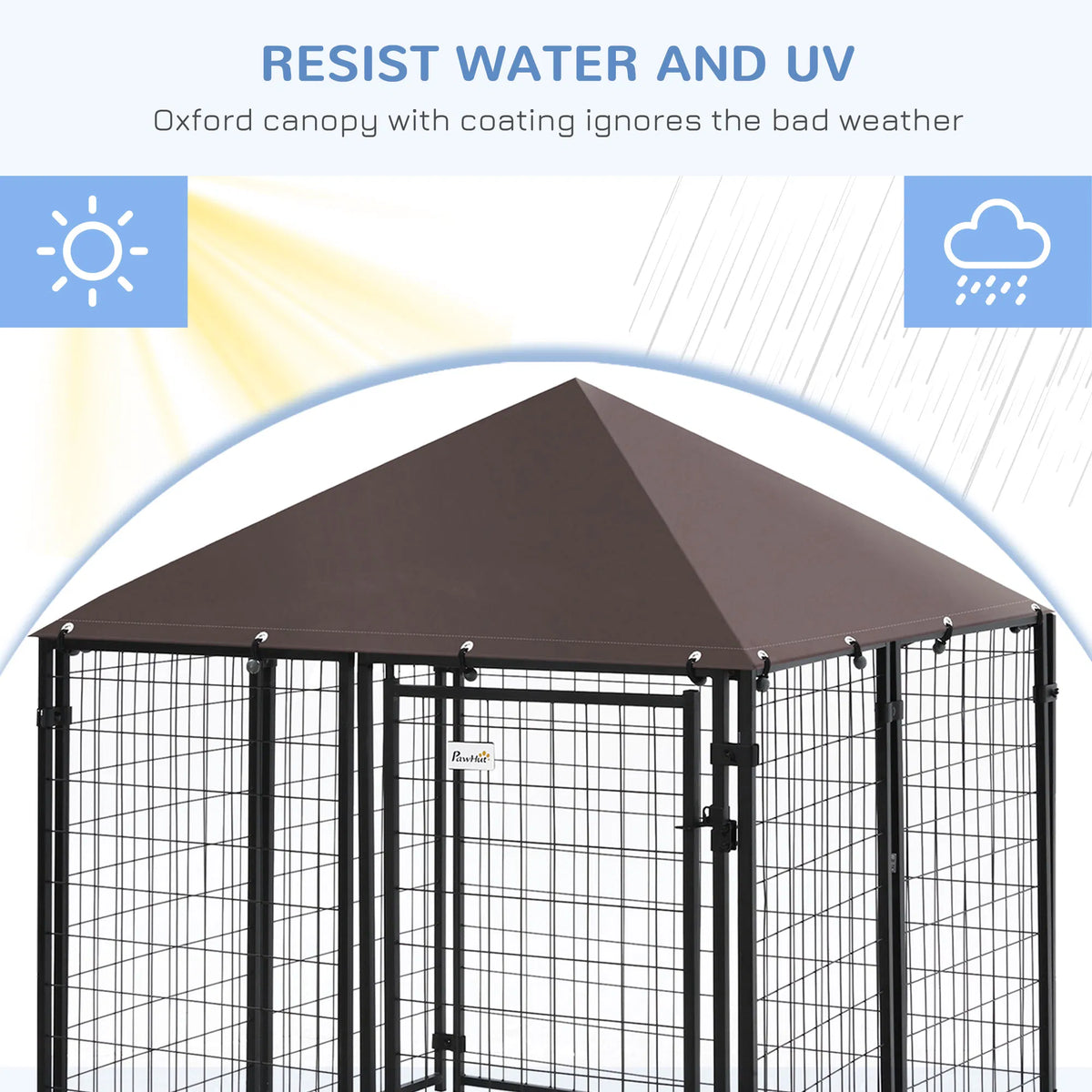 Outdoor Dog Kennel Welded Wire Steel Fence Lockable Pet Playpen Crate with - Image 5