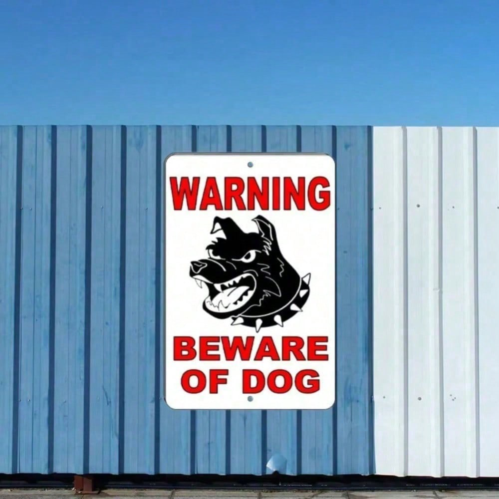 Beware Of Dog Metal Warning Sign 8x12 Inch Outdoor Yard Fence Security Wall - Image 5