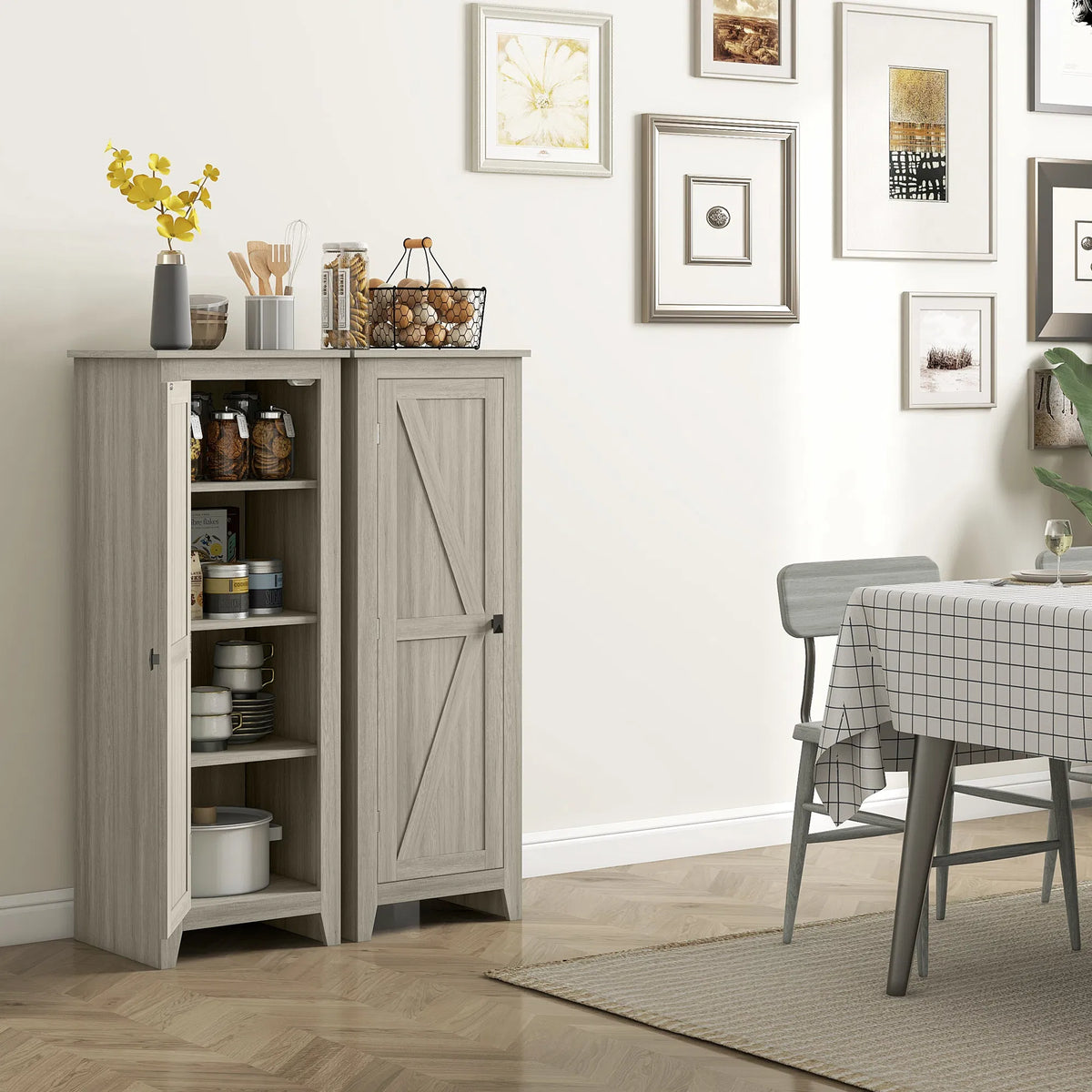 48" Kitchen Pantry Storage Cabinet w/ Barn Door Kitchen Pantry Cabinet w/ - Image 4
