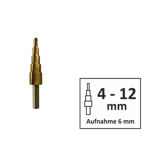 Pagoda Drill Bit 3 piece Set Hexagonal Handle Straight Groove Metric Large 3PC - Image 4