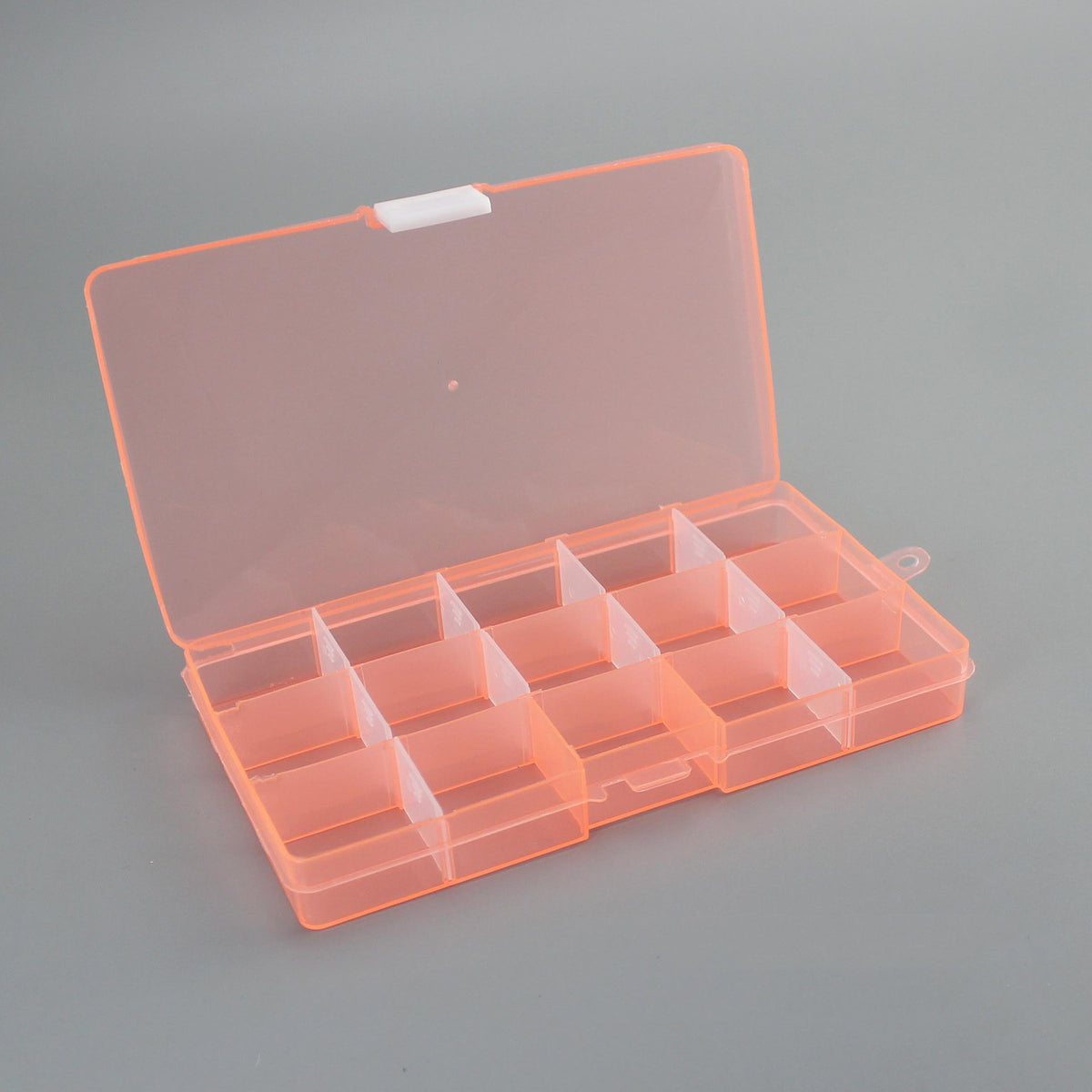 plastic 15 compartment transparent storage packaging and components